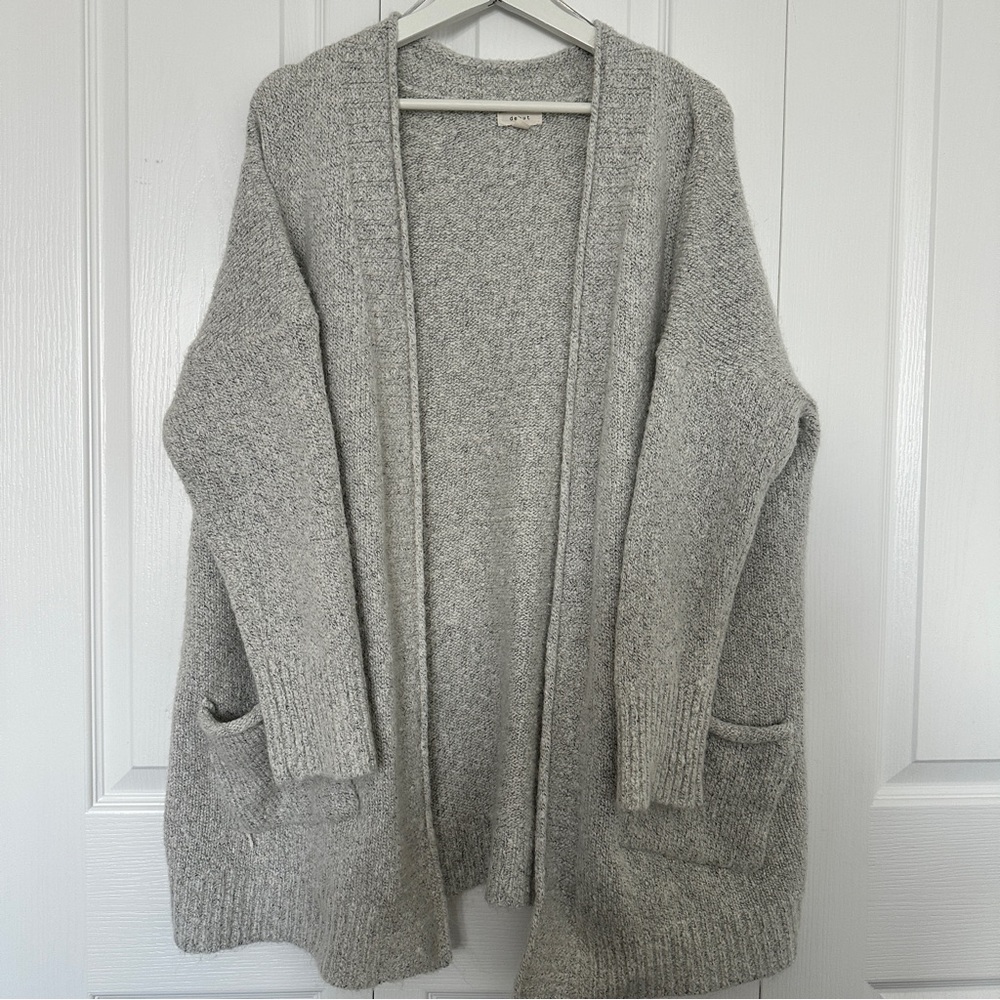 Debut Heather Gray Open-Front Cardigan